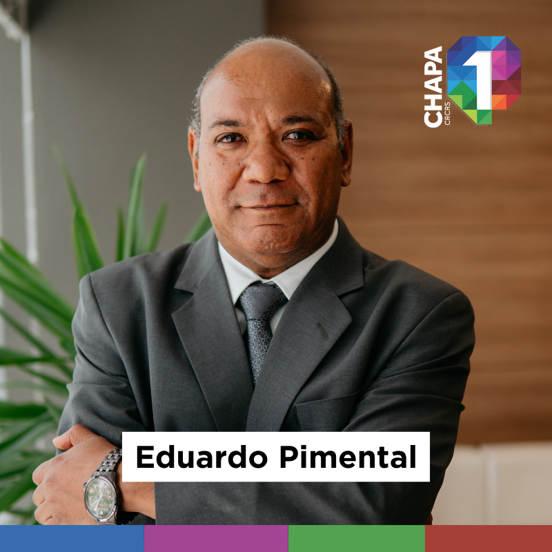 Contador, formado em Ciências Contábeis pela PUCRS em 1984, e graduado em Direito, desde 2015. Natural de Porto Alegre/RS, possui experiência em Perícia Contábil e Gestão Patrimonial.  Atuou por 39 anos como servidor público e, atualmente, coloca sua experiência a serviço da profissão, assessorando no escritório contábil de sua filha na cidade de Viamão.  Com sua trajetória sólida e multifacetada, Eduardo traz à Chapa 1 a combinação de vivência prática e visão estratégica, fortalecendo a representatividade e contribuindo para o desenvolvimento da classe contábil do nosso estado.