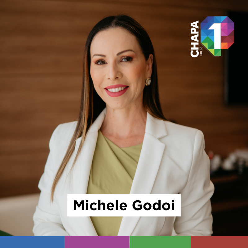 Contadora formada pela UNISINOS e especialista em Gestão Financeira para Pequenas Empresas. Empresária contábil, possui sólida experiência em consultoria, implementação de BPO Financeiro e prestação de contas eleitorais.  Atua também na gestão pública, como Secretária-Adjunta de Desenvolvimento Econômico e Inovação de Canoas, contribuindo para o fortalecimento do empreendedorismo local e para o aprimoramento da gestão pública.  Com trajetória marcada pela competência técnica e dedicação à profissão, Michele fortalece a Chapa 1 com sua atuação voltada ao desenvolvimento da classe contábil e ao reconhecimento do papel estratégico da contabilidade na sociedade.